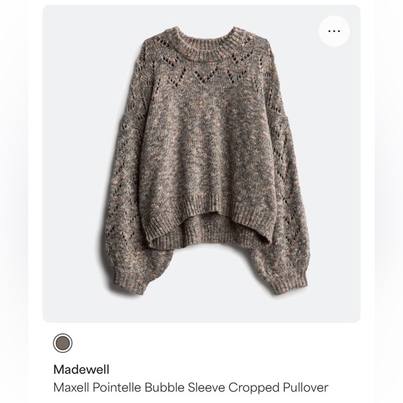 Madewell Sweaters - Maxwell Pointelle Bubble Sleeve Cropped Pullover